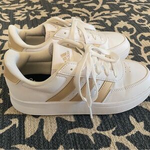 Adidas White and Gold Sneakers Classic Design